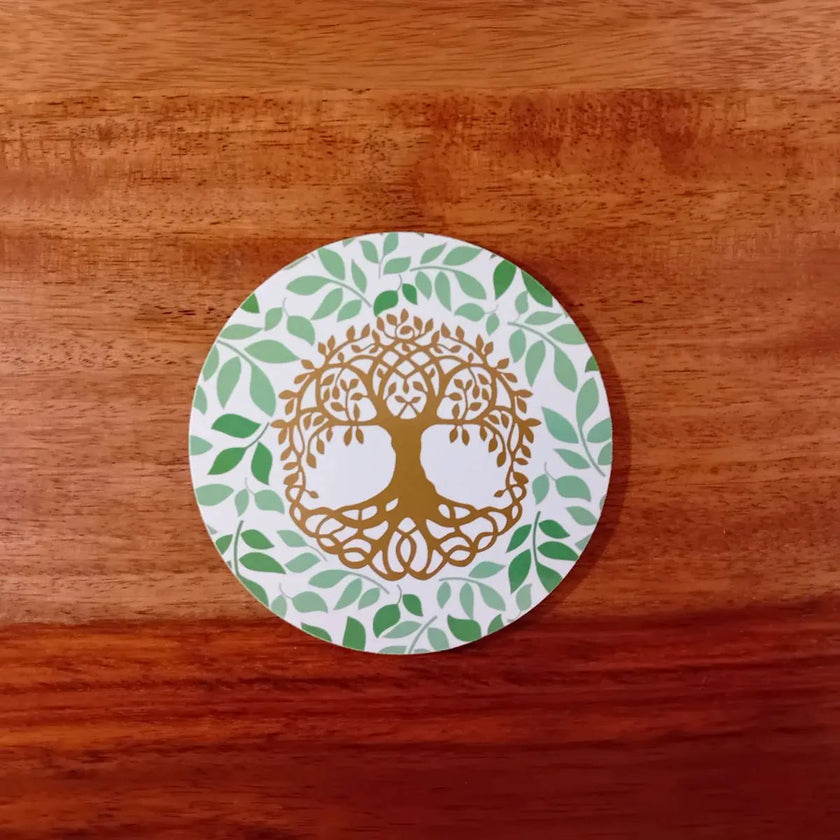 Dessous de verre arbre de vie tasse de thé boutique bien être article pour la maison décoration tisane infusion rooibos maté produit ayurvédique