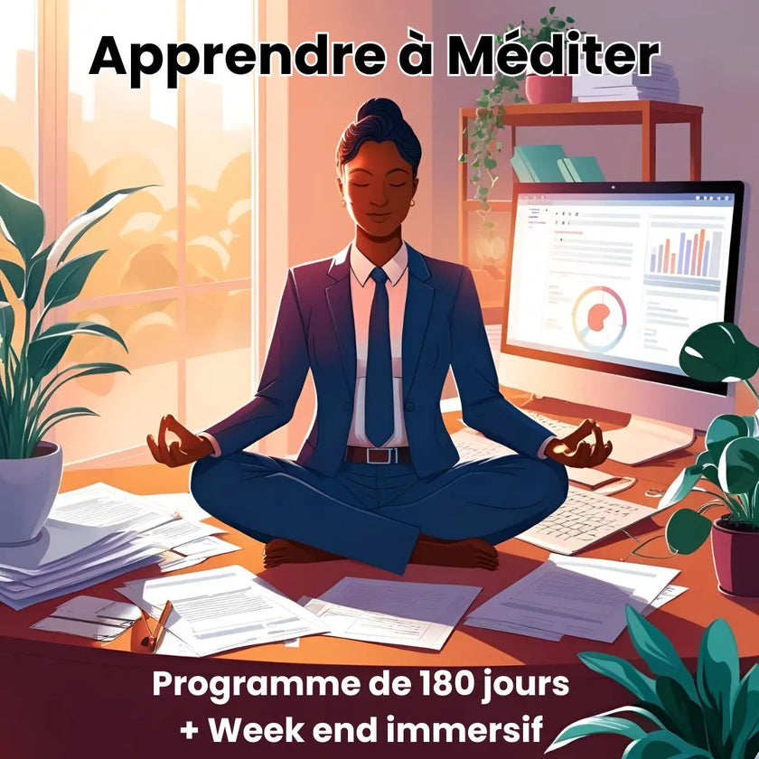 challenge 180 jours pour apprendre à méditer  aux débutants et week end immersif de méditation de pleine conscience gestion du stress et des émotions anti burn out  épuisement professionnel et mental mindfulness