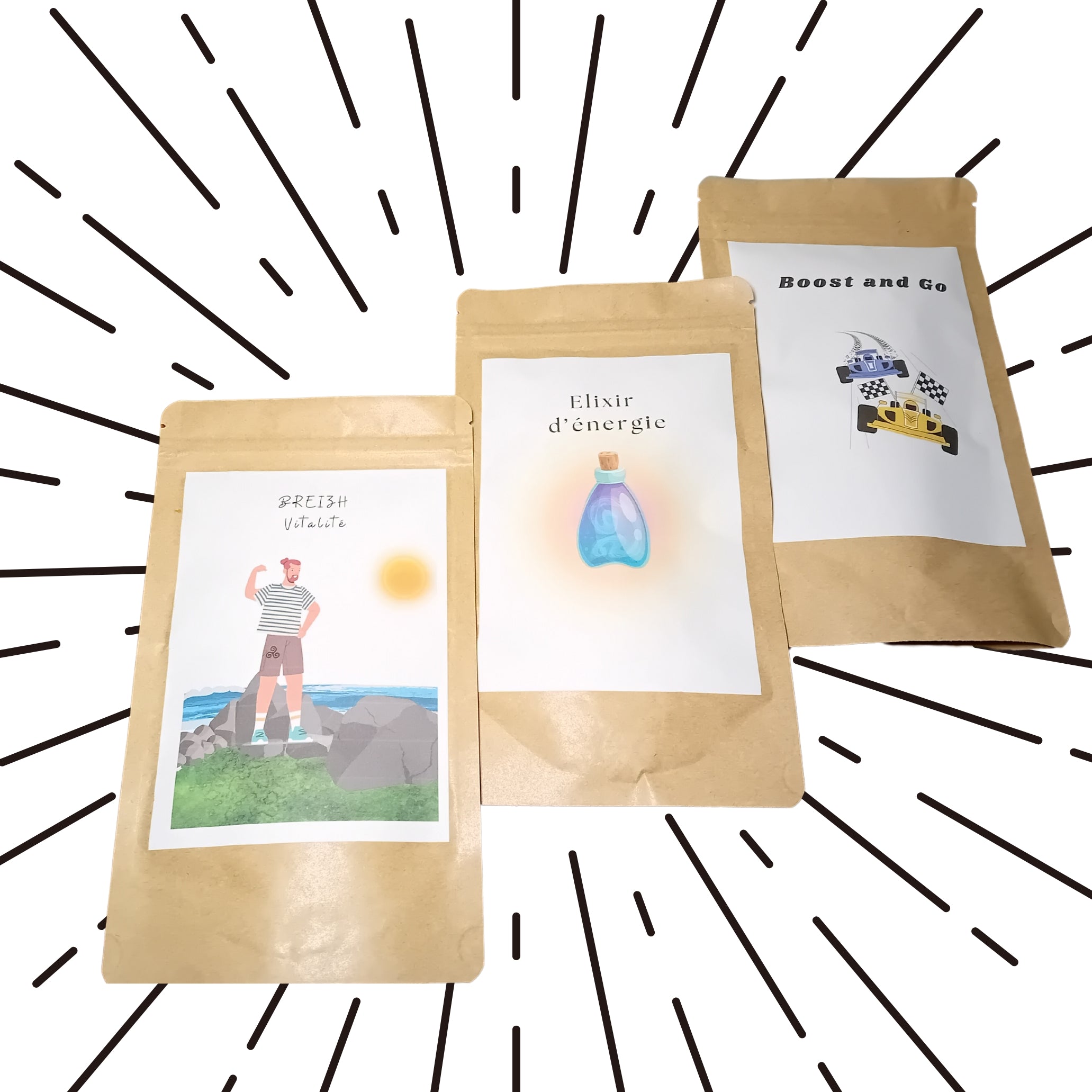 packaging Tisanes pour booster son organisme-pour donner de l'énergie-Cocooning&Zen