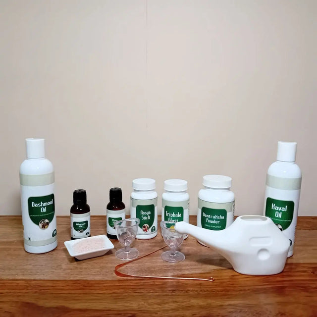 kit dinacharya produits ayurvédiques ayurvéda soin hygiène rituel indien