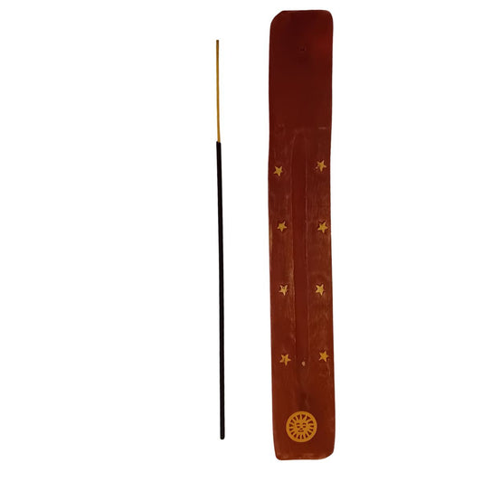 Porte encens Soleil Cocooning&Zen joli artisanal décoré ayurvéda ayurvédique bois de rose 
