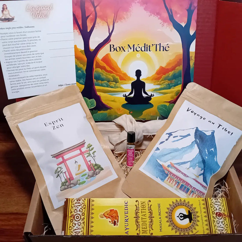 coffret rituels bien être box méditation pleine conscience apprendre à méditer pour les nuls au quotidien gestion stress émotions concentration burn out surmenage contenu box
