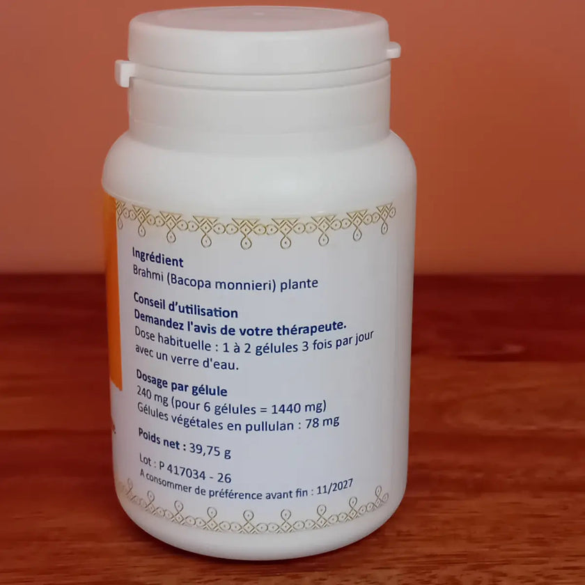  brahmi, complément, alimentaire, ayurvéda, aide le système cognitif, aide à améliorer la mémoire et la concentration 