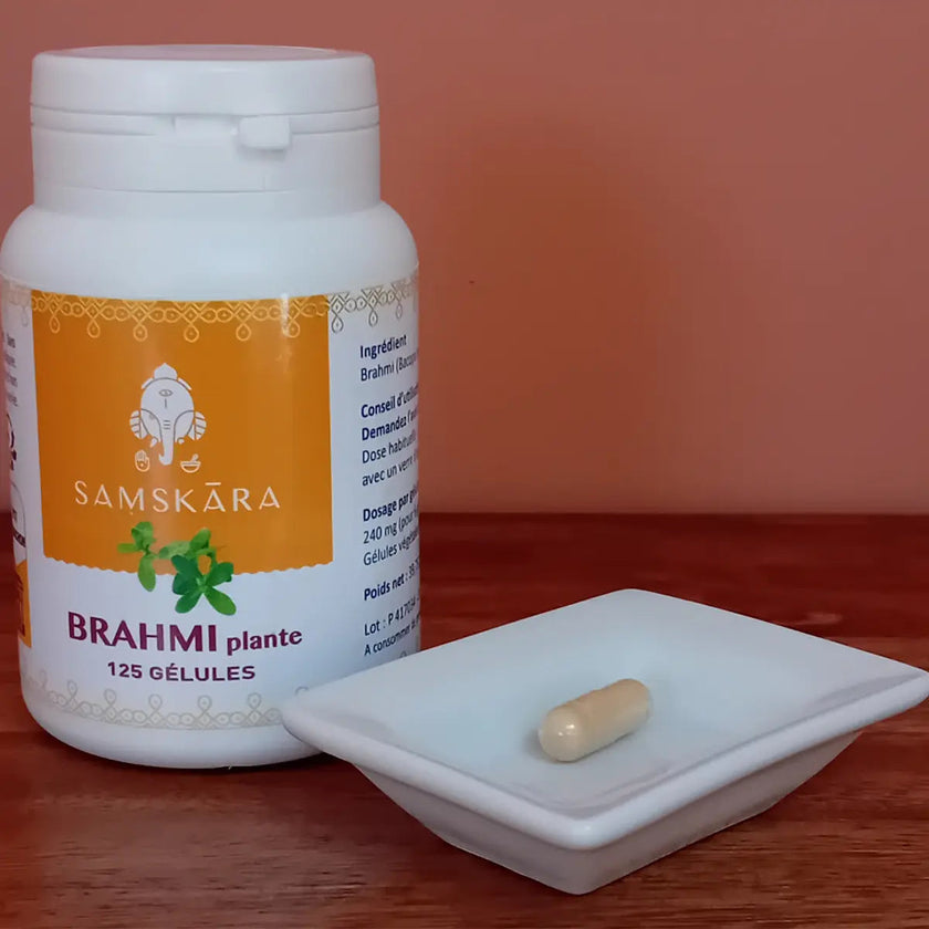 brahmi, complément, alimentaire, ayurvéda, aide le système cognitif, aide à améliorer la mémoire et la concentration 