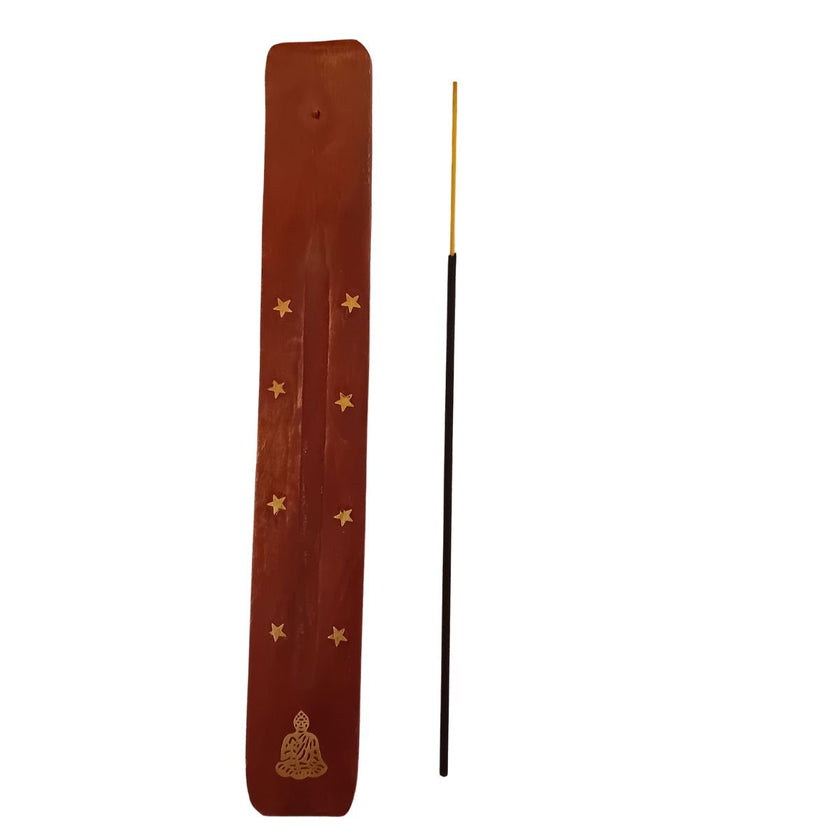porte encens boudha joli décoré artisanal bois de rose laiton ayurvéda ayurvédique inde cocooning et zen 